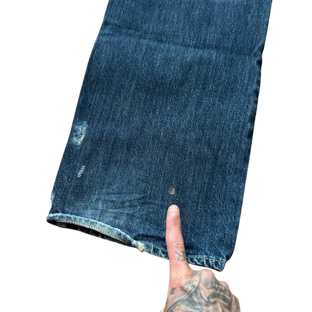 Polo‎ Ralph Lauren Jeans Dark Denim Men’s Logo Distressed * See Description*